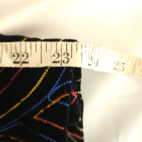 Chico's Women's Large Black Psychedelic Colorful Velvet Embroidered Jacket - Picture 5 of 6